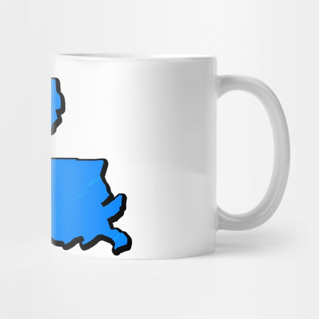 Bright Blue Louisiana Outline by Mookle